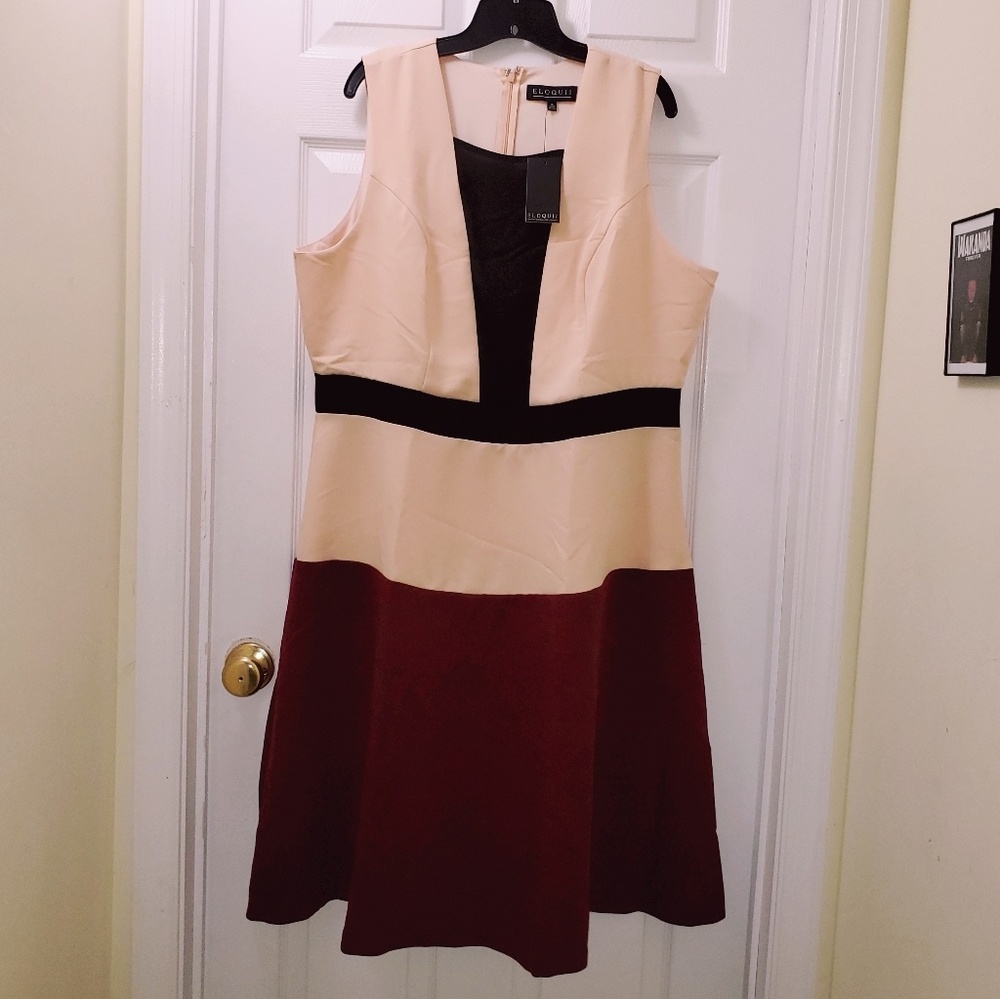 Eloquii colorblock shift dress